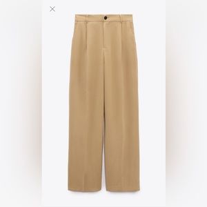ZARA Full Length Pants Size Small Taupe Brown/Khaki